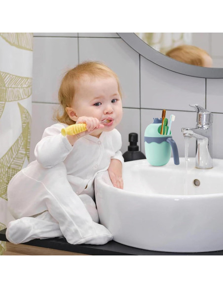 Gorro de Ducha para Bebés FUNUPUP con Taza de Enjuague Rosa y Azul