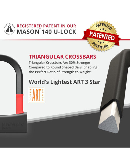 Cerradura U Seatylock UM140-ON Diamante Negro 14 cm Alta Seguridad