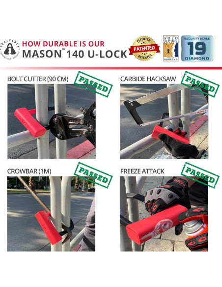 Cerradura U Seatylock UM140-ON Diamante Negro 14 cm Alta Seguridad