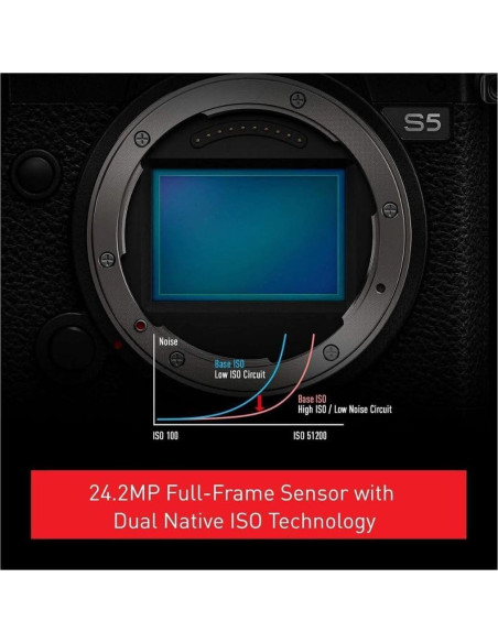 Cámara sin Espejo Panasonic LUMIX S5 24.2MP 4K con Lente 20-60mm