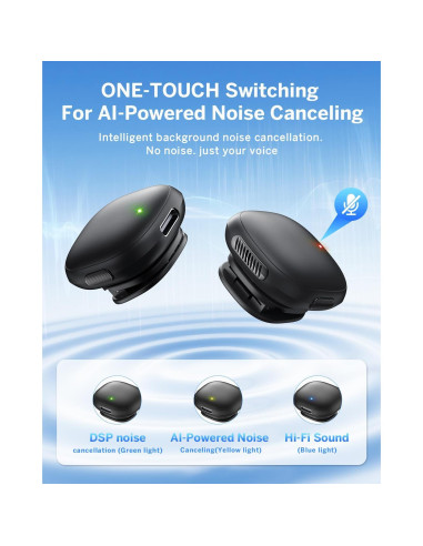 Micrófono Lavalier Inalámbrico WEWAHIVER V36 USB-C 40H Batería