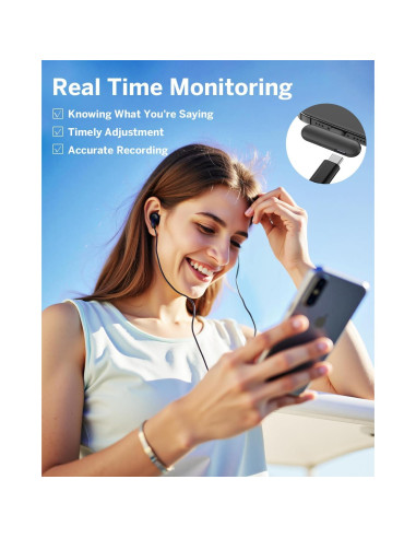 Micrófono Lavalier Inalámbrico WEWAHIVER V36 USB-C 40H Batería