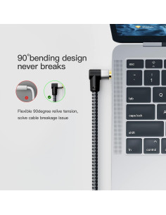 Cable AUX 1.8m Nanxudyj Estéreo 3.5mm Ángulo 90 Trenzado 2