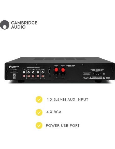 Amplificador Estéreo Cambridge Audio AXA25 25W HiFi Gris Lunar