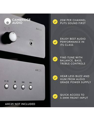 Amplificador Estéreo Cambridge Audio AXA25 25W HiFi Gris Lunar