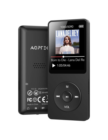 Reproductor MP3 AGPTEK A02 Bluetooth 5.3 32GB Pantalla 1.8"