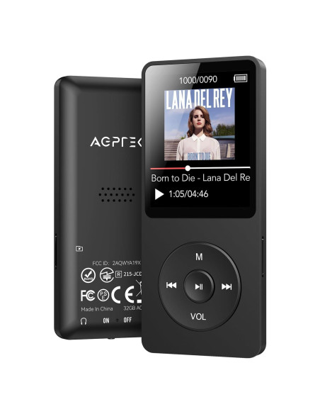 Reproductor MP3 AGPTEK A02 Bluetooth 5.3 32GB Pantalla 1.8"