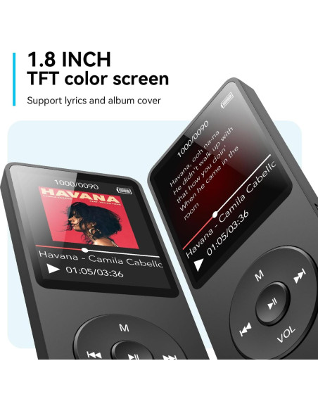 Reproductor MP3 AGPTEK A02 Bluetooth 5.3 32GB Pantalla 1.8"