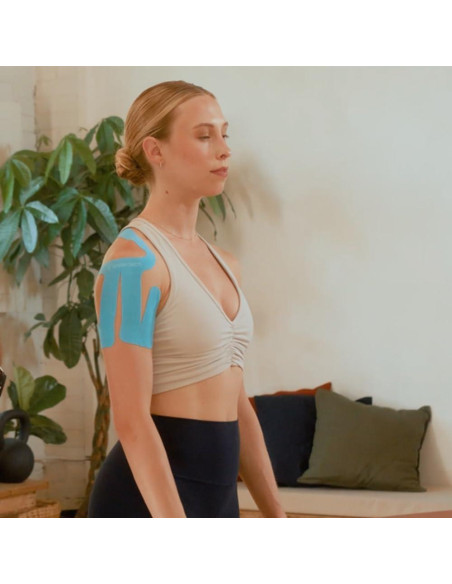 Cinta Kinesiológica Pre-Cortada Spidertech para Hombro Negro