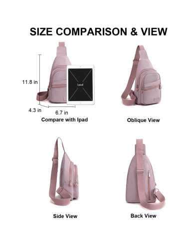 Bolso Cruzado Hiflyer para Mujeres - Resistente al Agua - Caqui