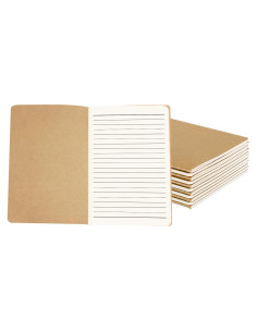 Paquete de 12 Cuadernos A5 ZMYBCPACK Kraft Marrón 60 Páginas