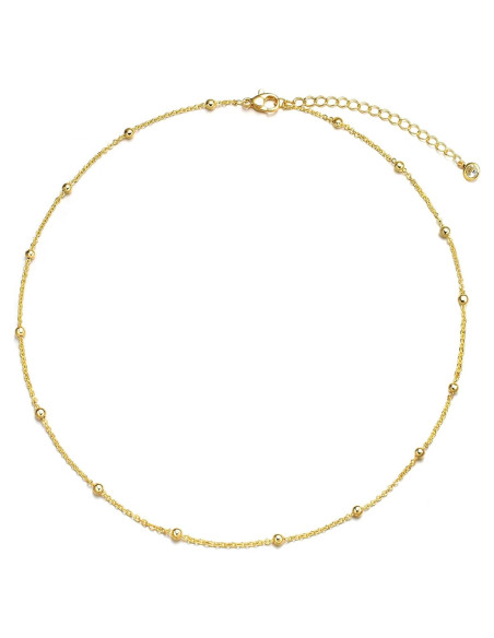 Collar Choker de Oro Tewiky con Perlas 14k - 39.37 cm