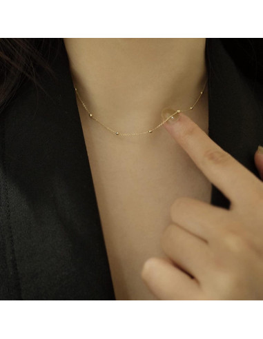 Collar Choker de Oro Tewiky con Perlas 14k - 39.37 cm