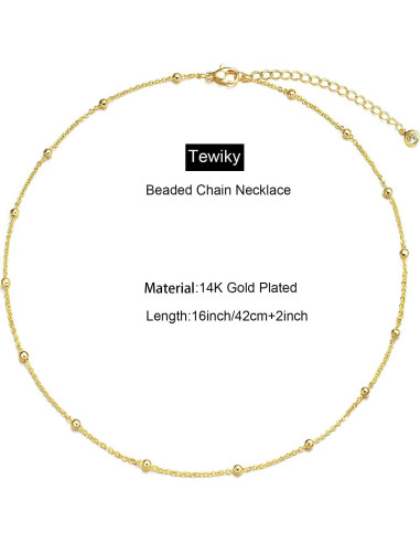 Collar Choker de Oro Tewiky con Perlas 14k - 39.37 cm