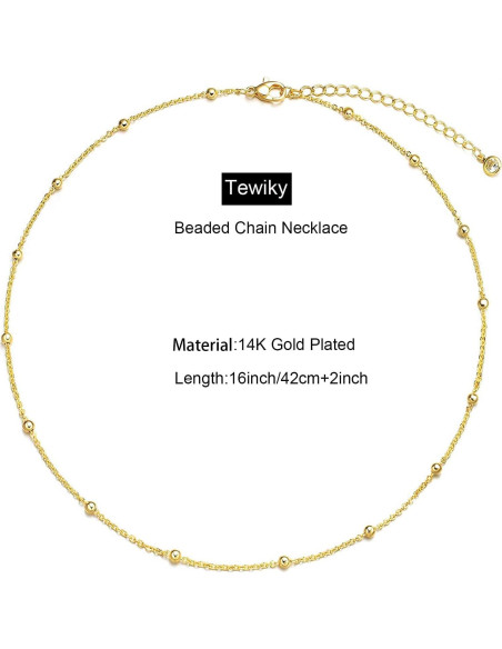 Collar Choker de Oro Tewiky con Perlas 14k - 39.37 cm