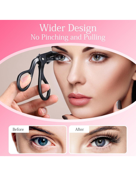 Rizador de Pestañas Tucnoeu Mini Negro con Almohadilla de Silicona
