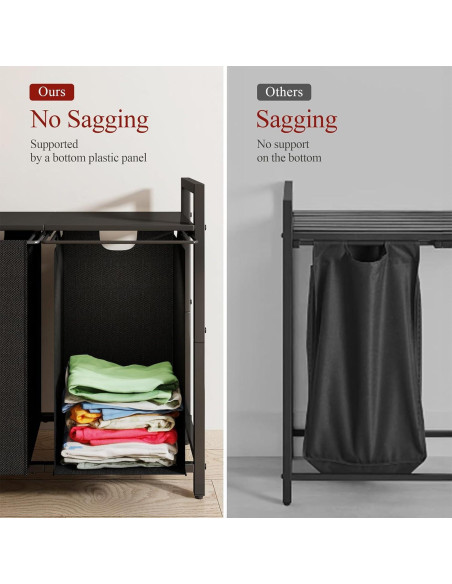 Cesto de Ropa Organizador Kitstorack 89L con Estante y 2 Bolsas