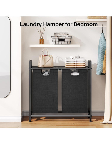 Cesto de Ropa Organizador Kitstorack 89L con Estante y 2 Bolsas