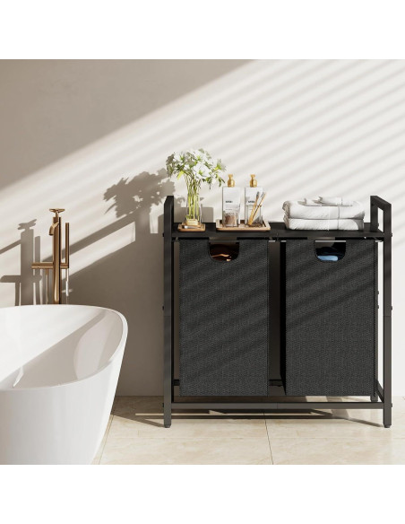 Cesto de Ropa Organizador Kitstorack 89L con Estante y 2 Bolsas