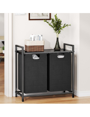 Cesto de Ropa Organizador Kitstorack 89L con Estante y 2 Bolsas