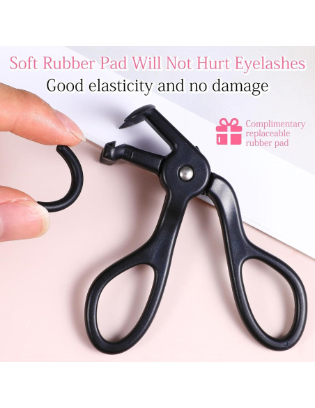 Rizador de Pestañas Tucnoeu Mini Negro con Almohadilla de Silicona