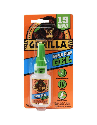 Gorilla Super Glue Gel 15g y Brush & Nozzle 10g - Combo