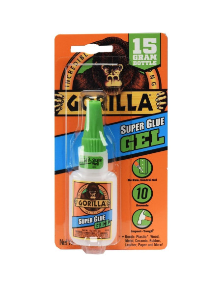 Gorilla Super Glue Gel 15g y Brush & Nozzle 10g - Combo