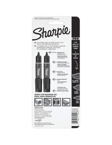 Marcador Permanente Sharpie PRO Mediano Punta Cincel 2 Unidades