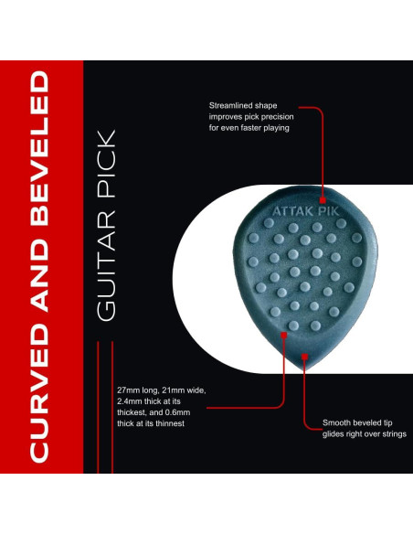 Púas de Guitarra Acoustik Attak STEALTH III - Cobalto, Paquete de 10