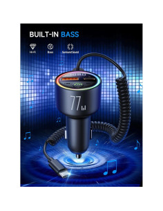 Transmisor FM Bluetooth 5.4 Bommiax 77W Carga Rápida 65W 2