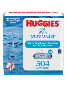 Toallitas para Bebés Huggies 99% Agua Pura - 504 Toallitas
