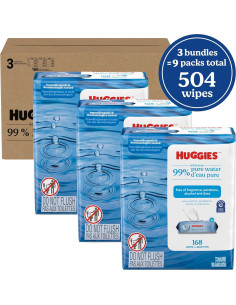 Toallitas para Bebés Huggies 99% Agua Pura - 504 Toallitas 2