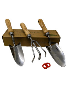 Juego de Herramientas de Jardín Truly Garden 3 Piezas Acero Inoxidable