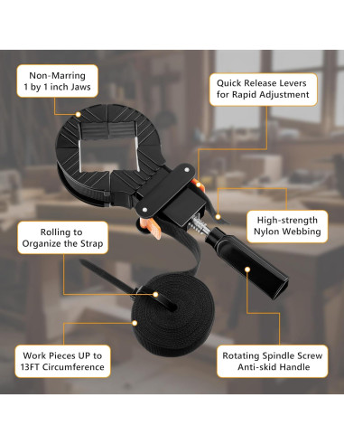 Abrazaderas de Banda Feekoon 2 Paquetes 4m para Carpintería