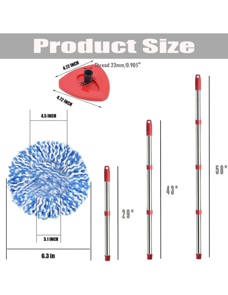 Cabezal de Repuesto Mop O Cedar EasyWring + Mango 76-147cm