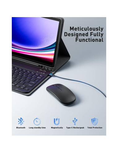 Funda teclado Samsung Galaxy Tab A9 Plus 11" 2023 - Negro