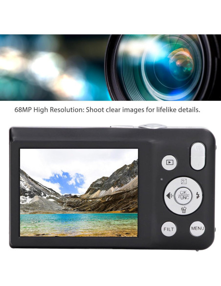 Cámara Digital 8K Dpofirs 68MP Pantalla 2.7" Zoom 16X