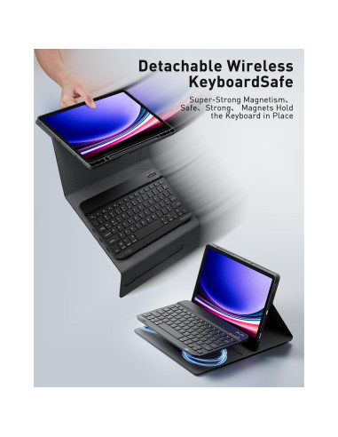 Funda teclado Samsung Galaxy Tab A9 Plus 11" 2023 - Negro