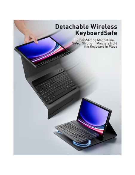 Funda teclado Samsung Galaxy Tab A9 Plus 11" 2023 - Negro