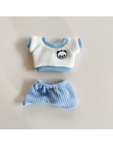 Conjunto de Ropa para Muñeca Labubu 4 Piezas Azul 15-17 cm