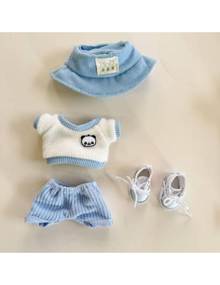 Conjunto de Ropa para Muñeca Labubu 4 Piezas Azul 15-17 cm