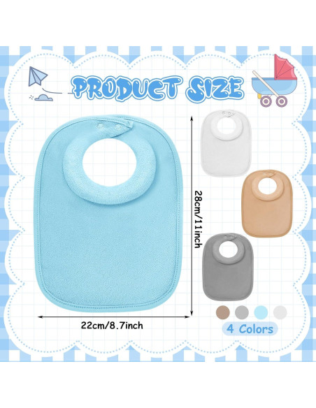 4 Baberos Comfi para Bebés Acolchados y Absorbentes