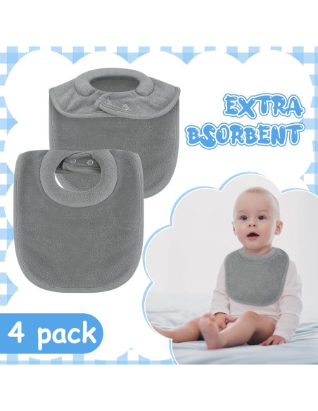 4 Baberos Comfi para Bebés Acolchados y Absorbentes