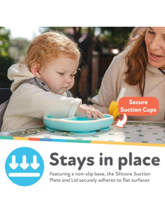 Plato de Succión Rectangular Nuby con Tapa - Silicona 6+ Meses 2