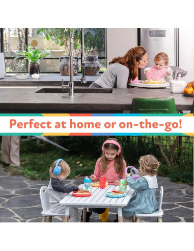 Plato de Succión Rectangular Nuby con Tapa - Silicona 6+ Meses