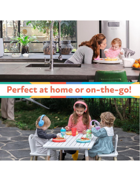 Plato de Succión Rectangular Nuby con Tapa - Silicona 6+ Meses