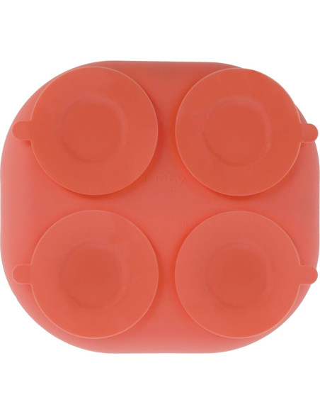 Plato de Succión Rectangular Nuby con Tapa - Silicona 6+ Meses