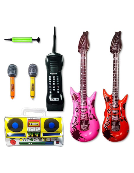 Set de Instrumentos Inflables para Fiesta 80s/90s - Fraiieon