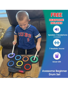 Juego de Batería Electrónica Rocksocki 7 Pads para Niños 2