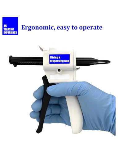 Pistola de Pegamento AB SoKalChw 50ml 1:1/2:1 con Boquillas